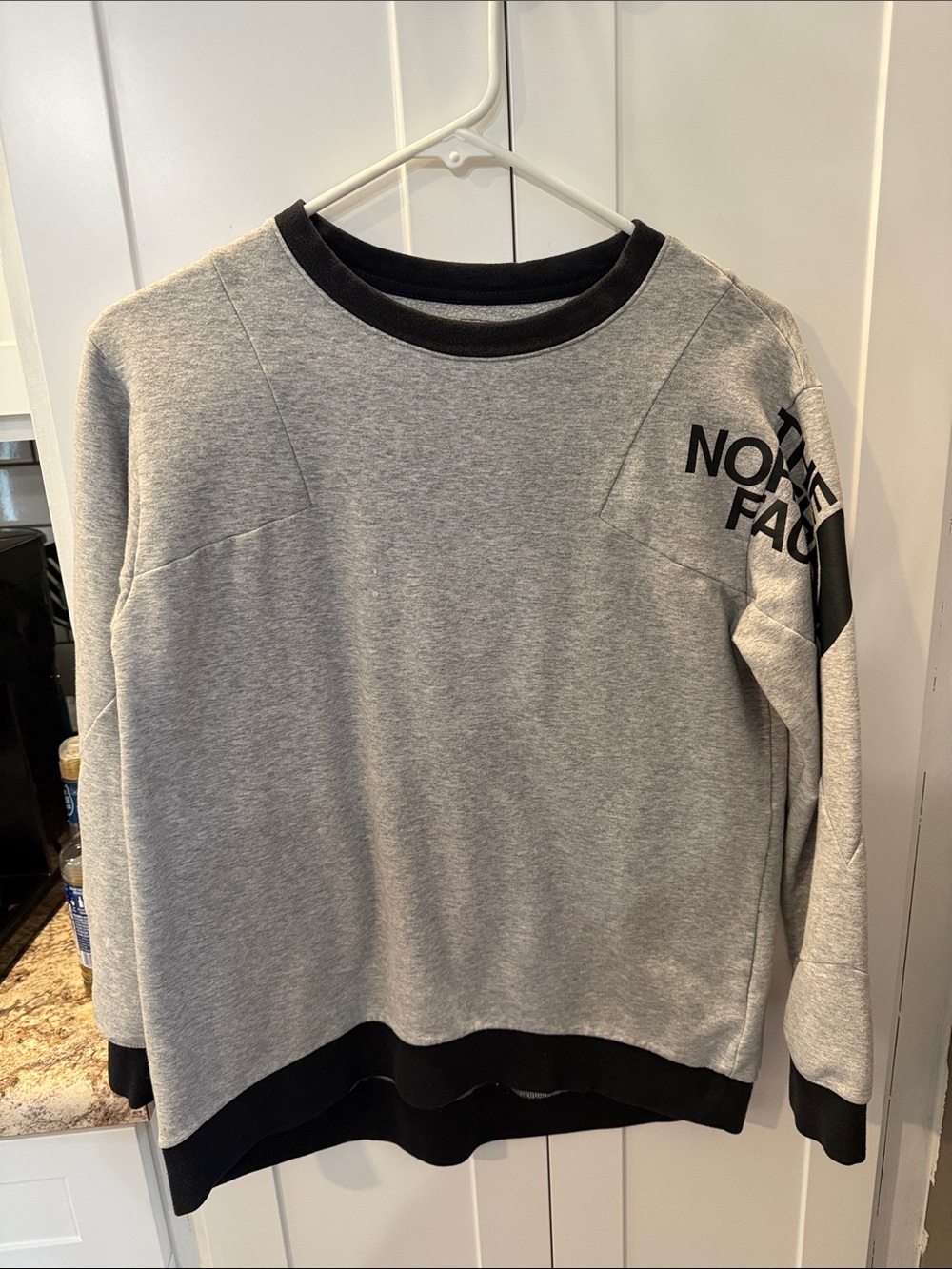 The North Face Gray Crewneck Sweatshirt with Black Accents